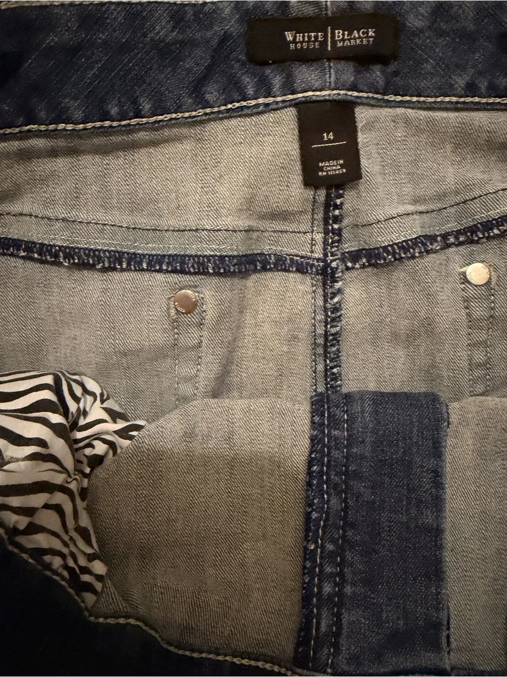 White House Black Market Blue Denim Mini Skirt
